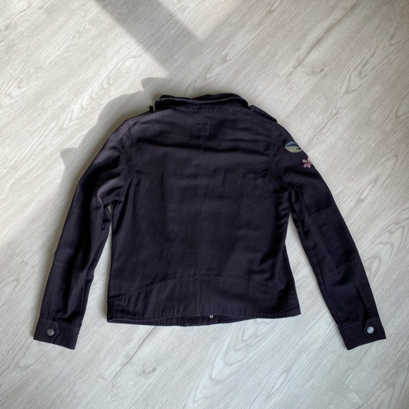 KENSIE Embroidered Asymmetrical Jacket Square Neck, Navy Blue - Picture 5 of 15